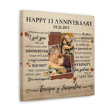 Canvas Printify Wraps 16x16 - Enrique y Jacqueline - Happy 13 Anniversary