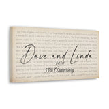 Canvas Printify Wraps 20x10 - Dave and Linda 1989 - 35th Anniversary