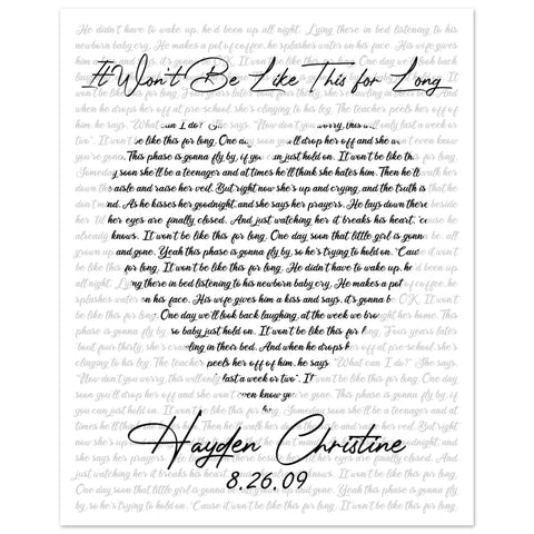 Gelato Premium Poster 16x20 - It Won't Be Like This For Long - Hayden Christine