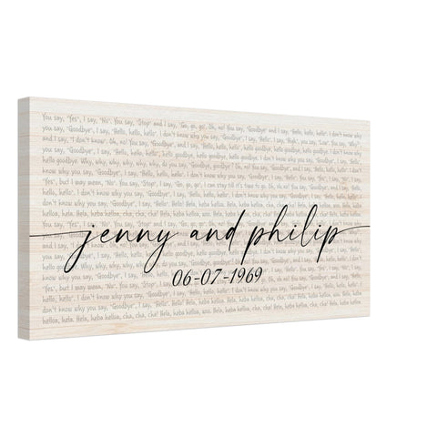 Canvas Gelato Slim 24x12 - Hello Goodbye - Jenny and Philip