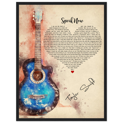 Gelato Premium Black Framed 18x24 - Speak Now - Heart Guitar