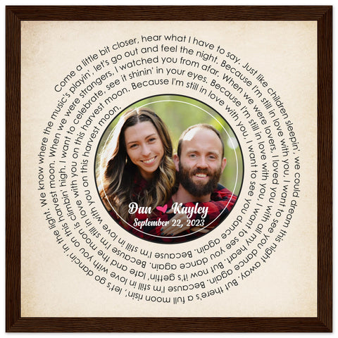 Gelato Walnut Framed 12x12 - Harvest Moon - Dan & Kayley - September 22, 2023