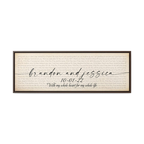 Printify Gallery Canvas Wraps, 36x12 Walnut Frame - Brandon and Jessica 10-01-22 - The Rest of Our Life