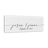 Printify Canvas Gallery Wraps 36x12 - I Cross My Heart - Jason & Jenna