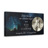 Printify Canvas Gallery Wraps 20x10 - Sean and Courtnie - Under This Sky Our Adventure Began