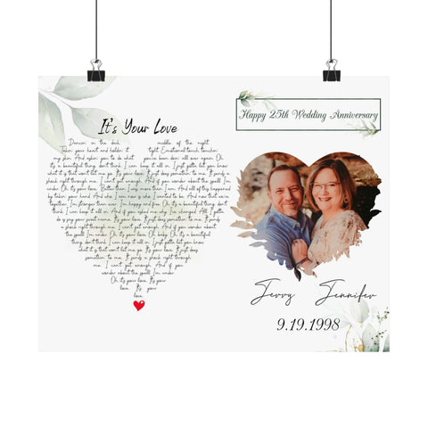 Premium Matte Printify Poster 14x1 - Jennifer & Jerry 9-19-1998 - 25th Wedding