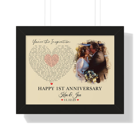 Black Framed 14x11 Poster Printify - You're The Inspiration - Kim & Jon 11/12/23