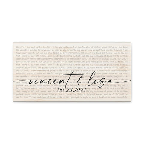 Printify Canvas Gallery Wraps 20x10 - Wood You’re Still The One - Vincent & Lisa 09/28/1991