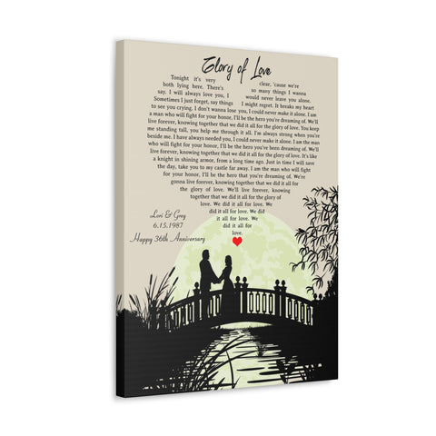 Printify Canvas Gallery Wraps 18x24 - Glory of Love Lori & Greg 6-15-1987 - Happy 36th Anniversary