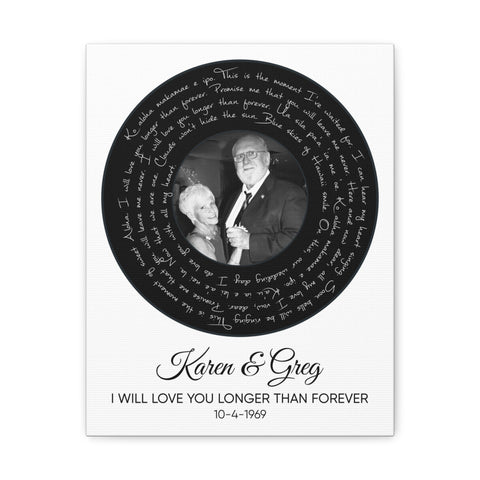 Canvas Gallery Wraps Printify 11x14 - Karen & Greg - I Will Love You Longer Than Forever