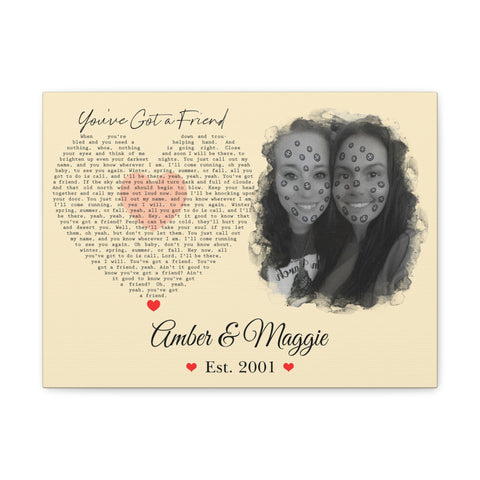 Canvas Printify Wraps 16x12 - You've Got a friend - Amber & Maggie