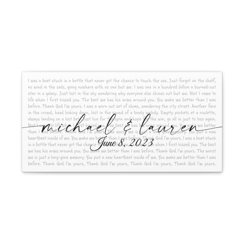 Canvas Printify Wraps 20x10 - Michael & Lauren - June 8, 2023