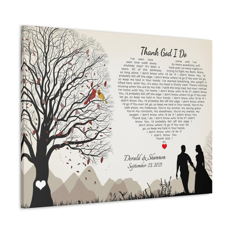 Canvas Gallery Wraps Printify 40x30 - Thank God I Do - Derald & Shannon - September 23, 2021