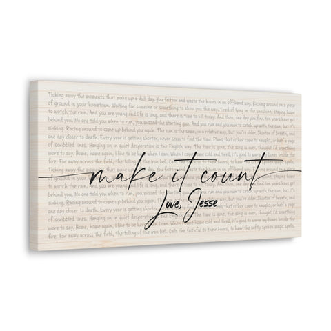 Canvas Printify Wraps 20x10 - Make It Count - Love, Jesse