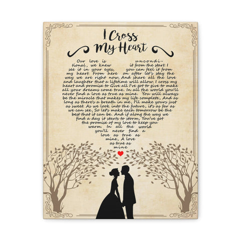 Printify Canvas Gallery Wraps 11x14 - I Cross My Heart - Design 3
