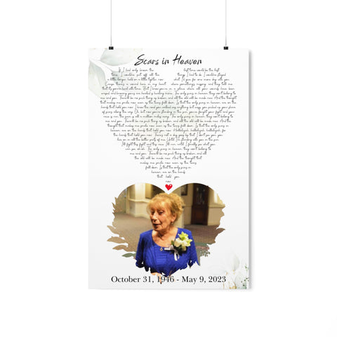Printify Premium Matte 20x30 Poster - Scars in Heaven - October 31, 1946 - May 9, 2023