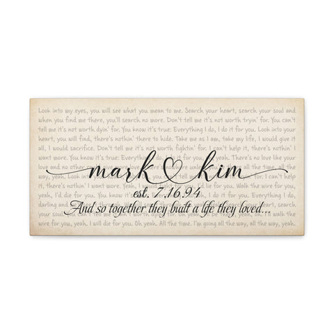 Canvas Printify Wraps 20x10 - Mark & Kim - est. 7.16.94