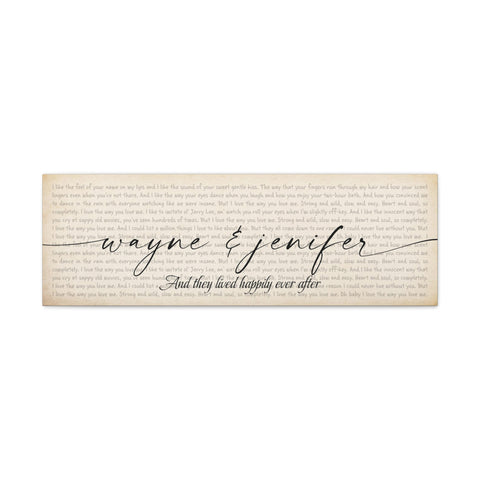 Printify Canvas Gallery Wraps 36x12 - Wayne & Jenifer - And They Lived Happily
