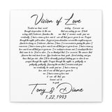 Canvas Printify Wraps 12x12 - Vision of Love - Tony & Diane 1/22/1993