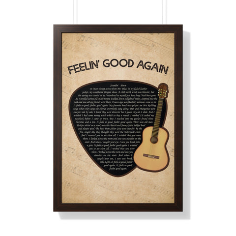 Walnut Framed Printify 20x30 - Feelin' Good Again - Vintage Guitar