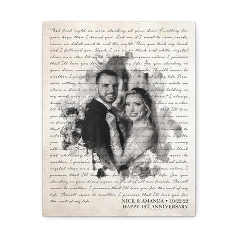 Canvas Gallery Wraps Printify 11x14 - Nick & Amanda 10/22/22 - 1st Anniversary