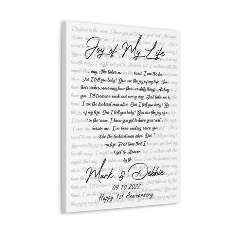 Printify Canvas Gallery Wraps 18x24 - Joy of My Life - Mark & Debbie 09/10/2022