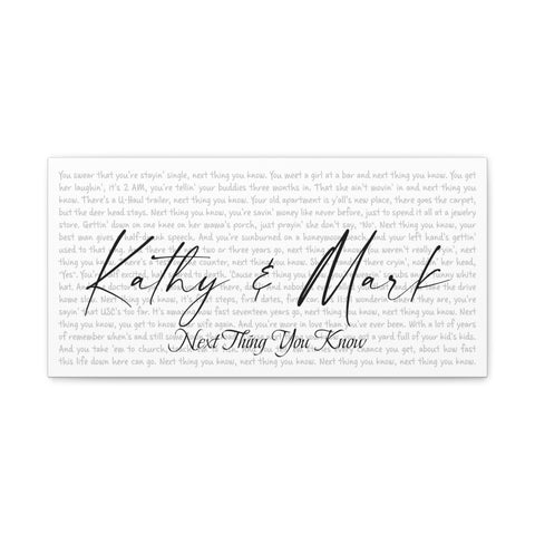 Canvas Wraps Printify 20x10 - Kathy & Mark - Next Thing You Know