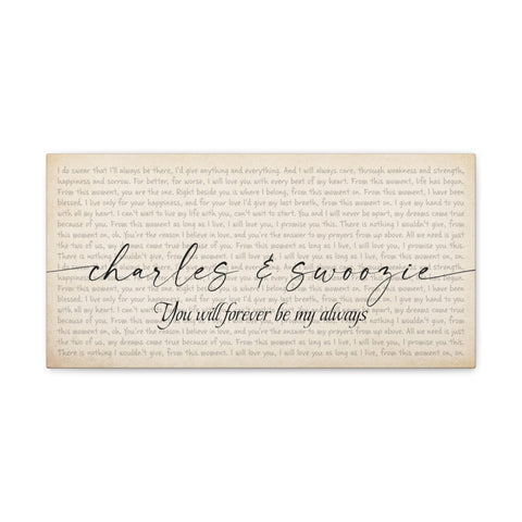 Canvas Wraps Printify 20x10 - Charles & Swoozie - Be My Always