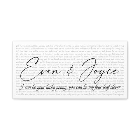 Canvas Printify Wraps 20x10 - Evan & Joyce - I Can Be Your Lucky Penny