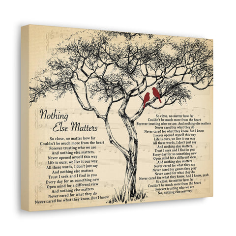Printify Canvas Gallery Wraps 14x11 - Nothing Else Matters - Tree Birds Lyrics (Design 3)