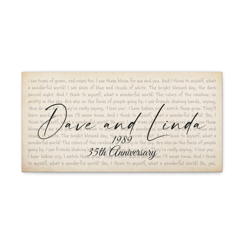 Canvas Printify Wraps 20x10 - Dave and Linda 1989 - 35th Anniversary