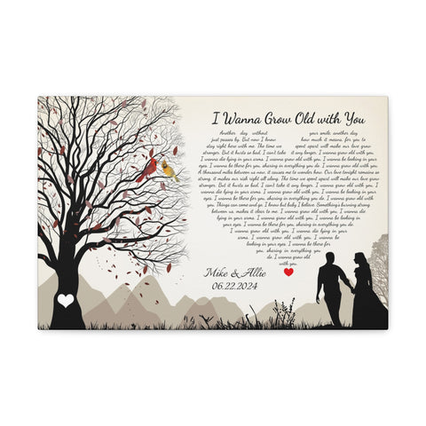 Canvas Printify Wraps 18x12 - I Wanna Grow Old With You - Mike & Allie