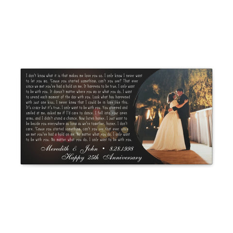 Printify Canvas Gallery Wraps 20x10 - I Only Want To Be With You - Meredith & John - 8.28.1998