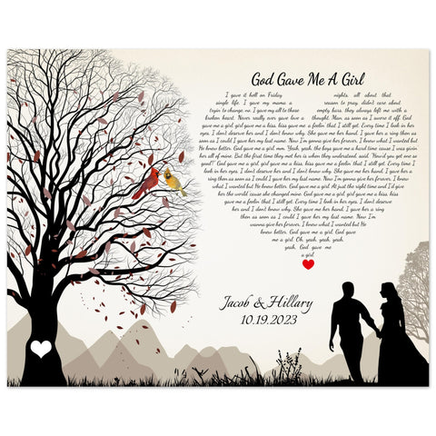 Gelato Premium Poster 20x16 - God Gave Me A Girl - Jacob & Hillary