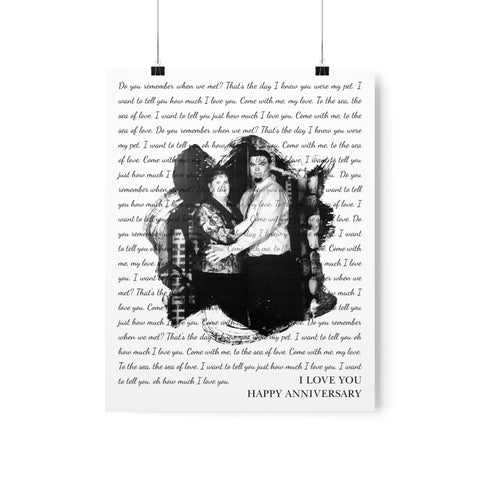 Printify Premium Matte 11x14 Poster - Sea of Love - I Love You - Happy Anniversary