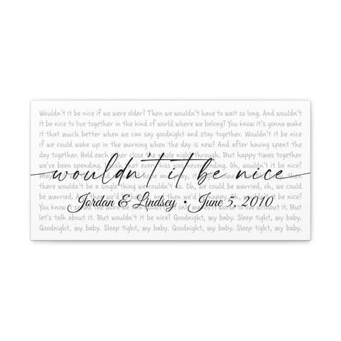 Canvas Printify Wraps 20x10 - wouldn't it be nice - Jordan & Lindsey