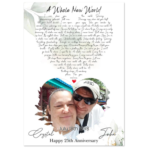 Gelato Premium Matte 28x40 Poster - A Ưhole New World - John and Crystal July 18th 1998 Anniversary