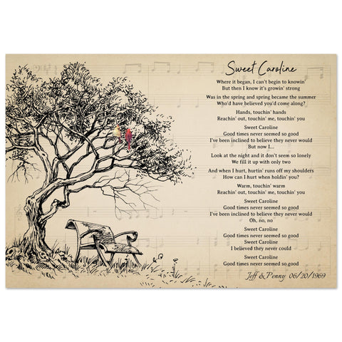 Gelato Premium Matte 12x8 Poster - Sweet Caroline - Jeff & Penny 06/20/1969