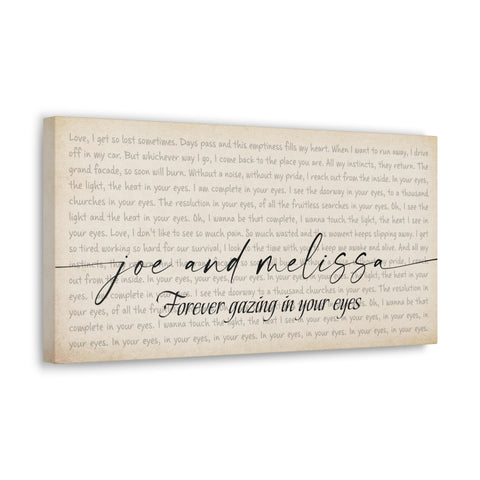 Printify Canvas Gallery Wraps 20x10 - Joe and Melissa - Forever gazing in your eyes