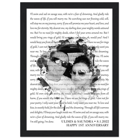 Gelato Premium Matte Black Framed 8x12 - Ulises & Saundra 8.1.2022 - Happy 1st Anniversary
