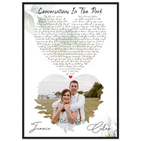 Gelato Premium Matte 28x40 Black Framed - Conversations In The Dark - Caleb & Jennie