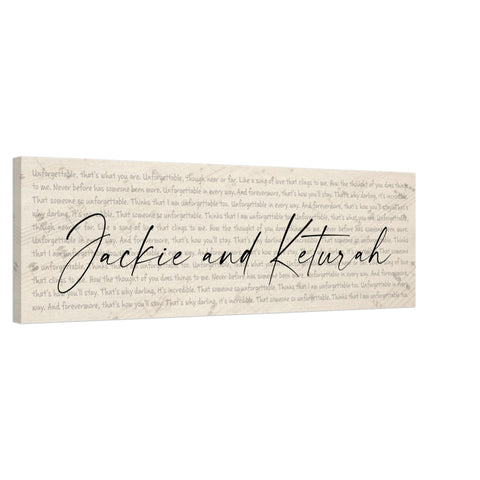 Canvas Slim Gelato 40x12 - Unforgettable - Jackie and Keturah