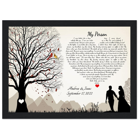 Gelato Black Framed Wooden 12x8 - My Person - Andrea & Isaac September 17, 2022