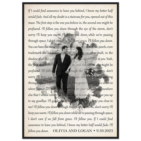 Gelato Premium Black Framed 28x40 - I’ll Follow You - Olivia and Logan