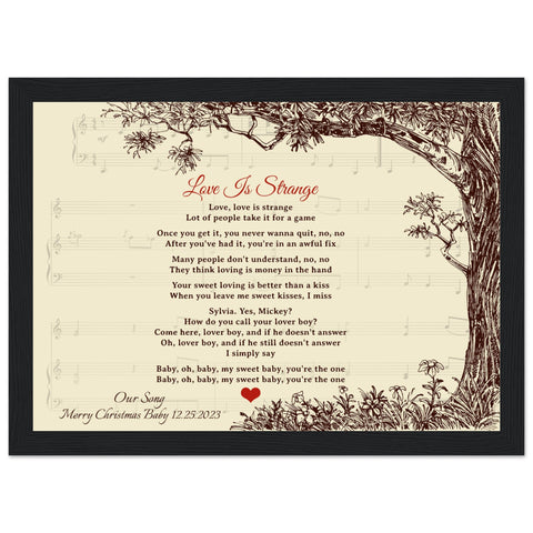 Gelato Black Framed 12x8 - Mickey & Sylvia - Merry Christmas Baby