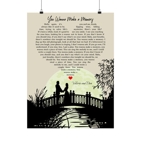Printify Matte 18x24 Poster - You Wanna Make A Memory - Valerie and Dan