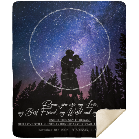 CC Premium Mink Sherpa Blanket 50x60 - Under Sky - Ryan, you are my Love