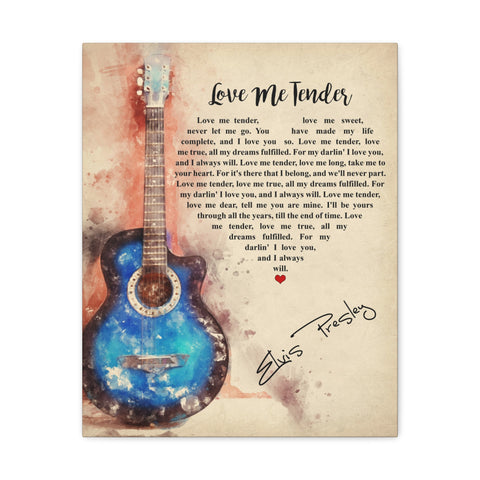 Canvas Printify Wraps 16x20 - Love Me Tender Guitar - Elvis