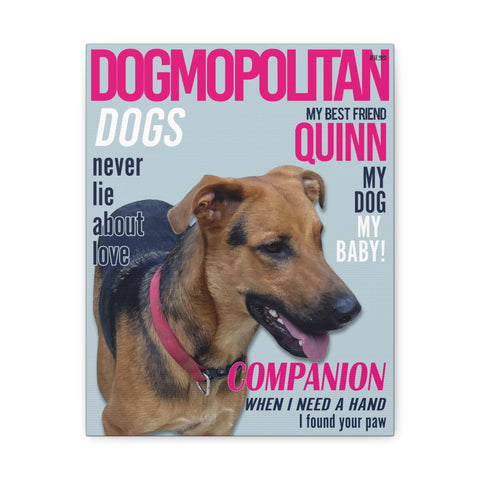 Printify Canvas Gallery Wraps 11x14 - Dog Magazine Style 6 - Quinn