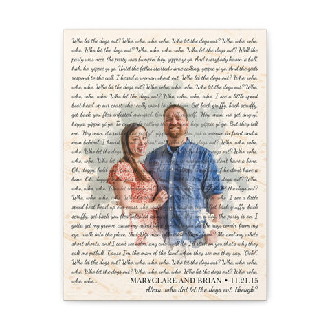 Canvas Gallery Wraps Printify 12x16 - Who Let The Dogs Out - Maryclare and Brian